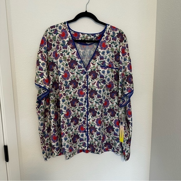 Summersalt The Could 9 Silky Pajama Set Shirt Shorts Floral Size 2XL Women’s - Picture 3 of 12